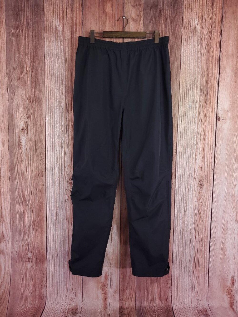 Cabelas Gore-Tex Pants Mens L Tall Paclite Shell Rain Waterproof Leg Zips Black